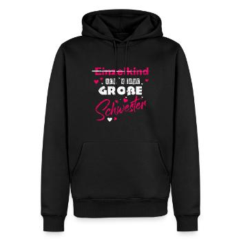 Vom Einzelkind zur großen Schwester - Männer Premium Bio Hoodie - Schwarz - Vorne - Nico (187cm)