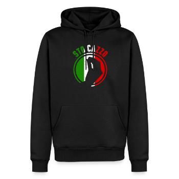 Italien Handzeichen - Männer Premium Bio Hoodie - Schwarz - Vorne - Nico (187cm)