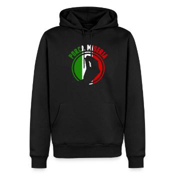 Italie Sicilia - Sweat à capuche Premium bio Homme - noir - Devant - Nico (187cm)