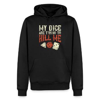 Tabletop nerd geek roleplaying gift - Men’s Premium Organic Hoodie - black - Front - Nico (187cm)
