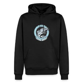 Angler I Love FlyFishing I Pêche aux carnassiers - Sweat à capuche Premium bio Homme - noir - Devant - Nico (187cm)
