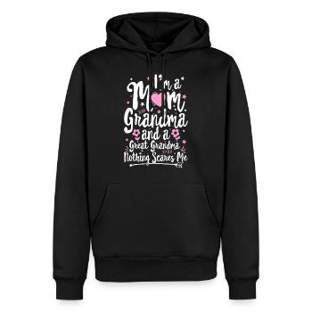 I'm A Mom Grandma Great Nothing Me Scares Me - Sweat à capuche Premium bio Homme - noir - Devant - Nico (187cm)