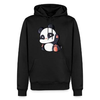 Panda mignon idée cadeau ours panda - Sweat à capuche Premium bio Homme - noir - Devant - Nico (187cm)