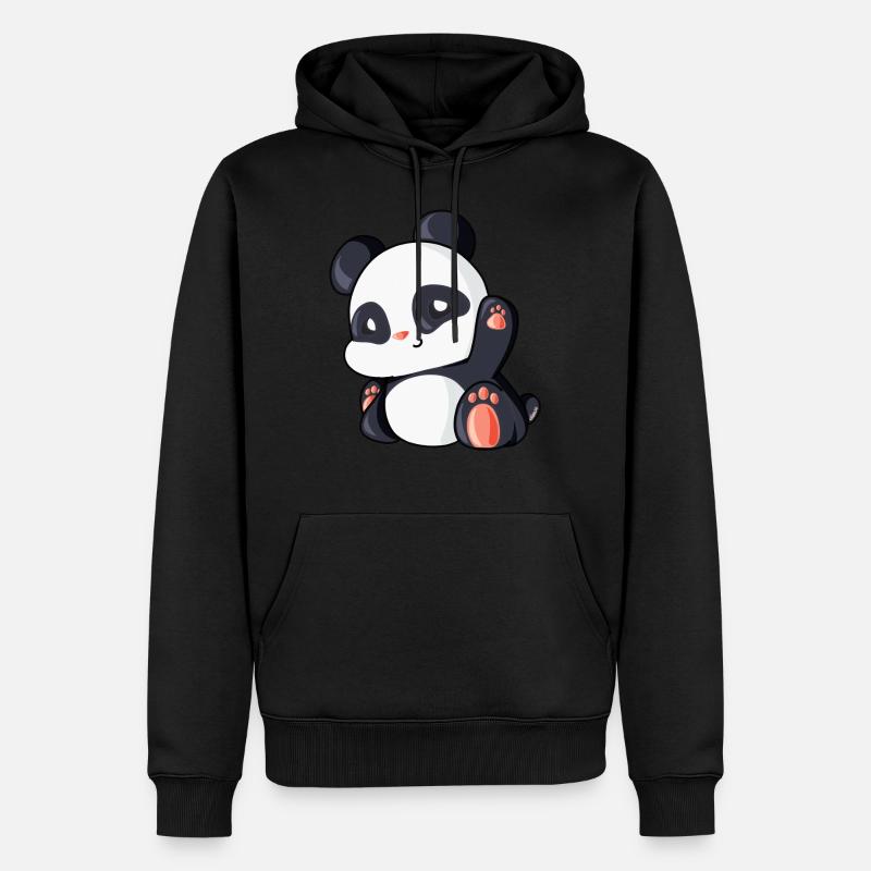 Süßer Panda Geschenk Idee Pandabär - Männer Premium Bio Hoodie - Schwarz