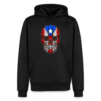 Puerto Rico Sugar Skull - Dia De Los Muertos - Sweat à capuche Premium bio Homme - noir - Devant - Nico (187cm)