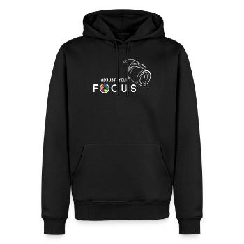 Ajustez votre concentration - photographe, appareil photo - Sweat à capuche Premium bio Homme - noir - Devant - Nico (187cm)