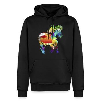 Shetlandpony Geschenk - Männer Premium Bio Hoodie - Schwarz - Vorne - Nico (187cm)