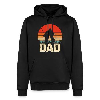 Chandail de la fête des pères de papa gardien de hockey sur glace - Sweat à capuche Premium bio Homme - noir - Devant - Nico (187cm)