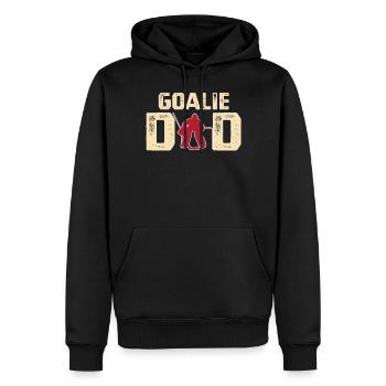Chandail de la fête des pères de papa gardien de hockey sur glace - Sweat à capuche Premium bio Homme - noir - Devant - Nico (187cm)