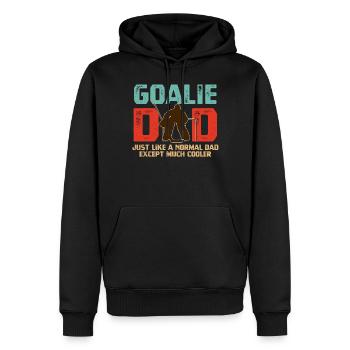 Joueur de hockey sur glace Gardien Papa Cadeaux pour la fête des pères - Sweat à capuche Premium bio Homme - noir - Devant - Nico (187cm)