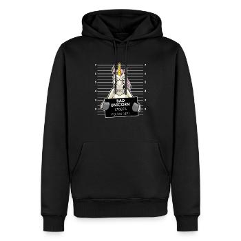 Licornes de la licornes - Sweat à capuche Premium bio Homme - noir - Devant - Nico (187cm)