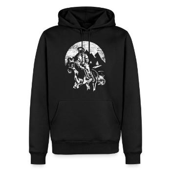 Equitation d'endurance - Sweat à capuche Premium bio Homme - noir - Devant - Nico (187cm)