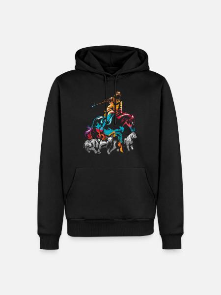 Chasse aux dragons - Sweat à capuche Premium bio Homme - noir
