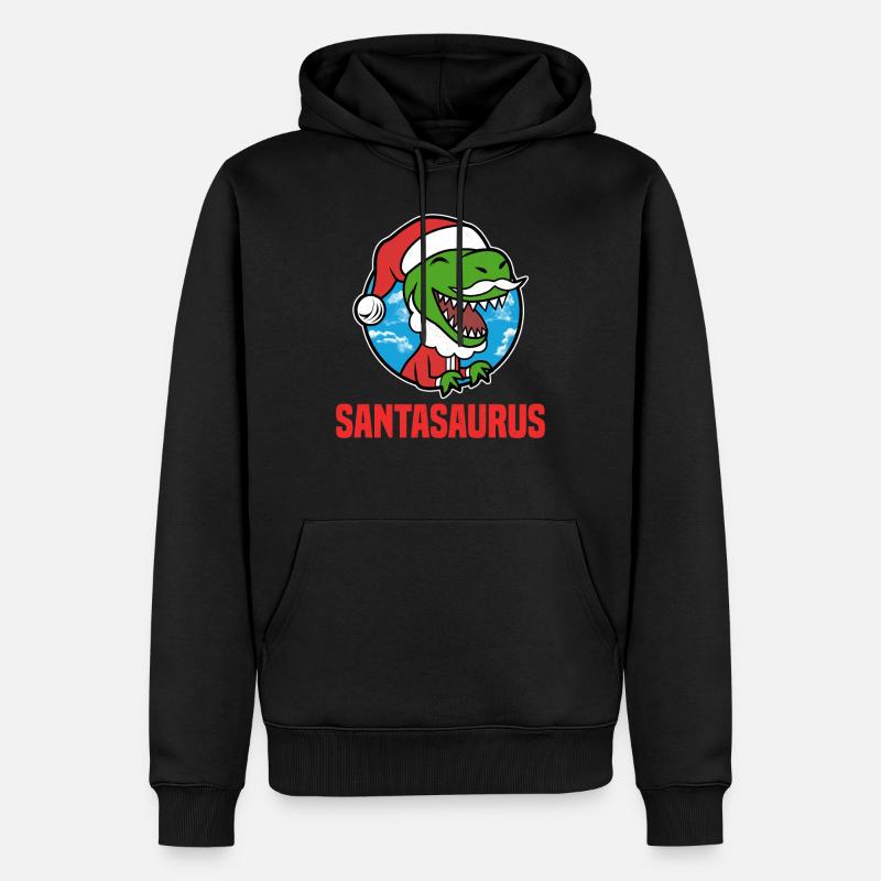 Santasaurus Rex Santa Claus Dino - Sweat à capuche Premium bio Homme - noir