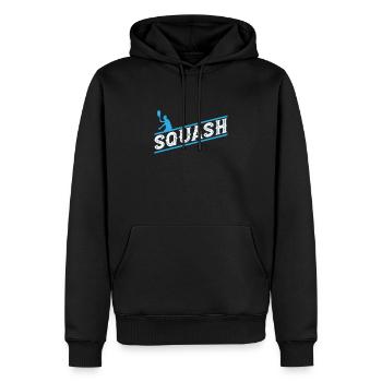 Squash, Badminton, Federball, Court - Männer Premium Bio Hoodie - Schwarz - Vorne - Nico (187cm)