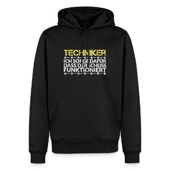 Techniker Technik Handwerker Handwerk Geschenkidee - Männer Premium Bio Hoodie - Schwarz - Vorne - Nico (187cm)