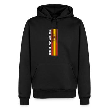 espagne Couleur du pays en bandes - Sweat à capuche Premium bio Homme - noir - Devant - Nico (187cm)