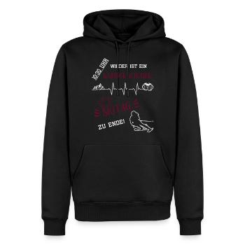 Apres Ski Wieder ist ein Skitag zu ende - Männer Premium Bio Hoodie - Schwarz - Vorne - Nico (187cm)