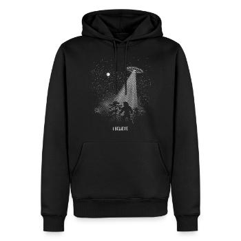 I Believe in Bigfoot - Men’s Premium Organic Hoodie - black - Front - Nico (187cm)