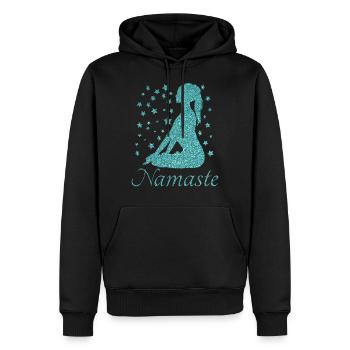 Vêtements de yoga Namaste pour femmes, hommes et enfants - Sweat à capuche Premium bio Homme - noir - Devant - Nico (187cm)