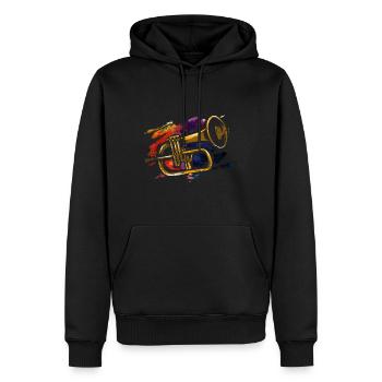 Flügelhorn Geschenk - Männer Premium Bio Hoodie - Schwarz - Vorne - Nico (187cm)