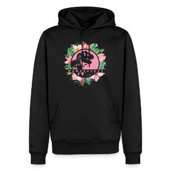 Cute Mamasaurus Flower Dinosaur Mom Mother - Men’s Premium Organic Hoodie - black - Front - Nico (187cm)