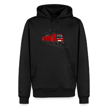 Railway electric locomotive - Men’s Premium Organic Hoodie - black - Front - Nico (187cm)