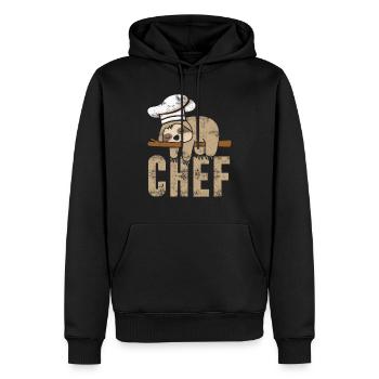 Paresseux chef cuisine cuisine cadeau - Sweat à capuche Premium bio Homme - noir - Devant - Nico (187cm)