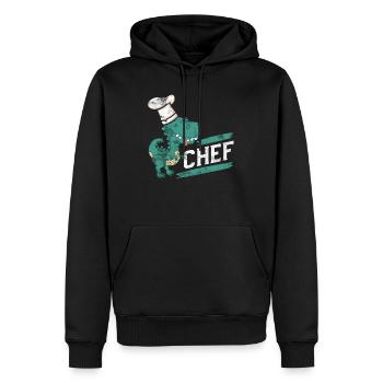 Dino chef cuisine cuisine cadeau - Sweat à capuche Premium bio Homme - noir - Devant - Nico (187cm)