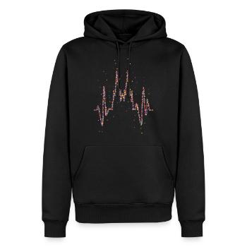 Battement de coeur, cathédrale de Cologne, carnaval - Sweat à capuche Premium bio Homme - noir - Devant - Nico (187cm)