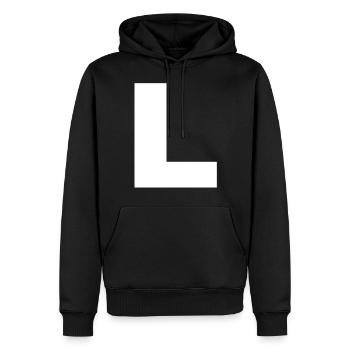 Buchstabe Initialen L - Männer Premium Bio Hoodie - Schwarz - Vorne - Nico (187cm)
