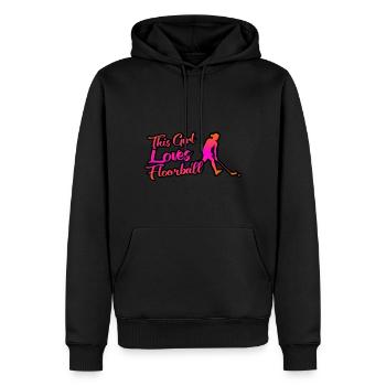 Dieses Mädchen Liebt Unihockey - Männer Premium Bio Hoodie - Schwarz - Vorne - Nico (187cm)