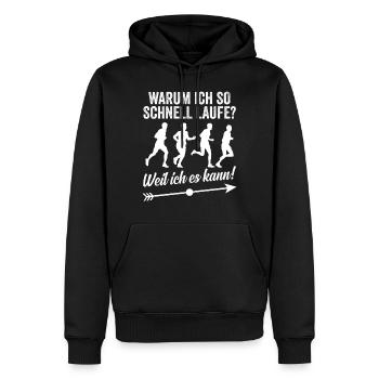 Läufer - Männer Premium Bio Hoodie - Schwarz - Vorne - Nico (187cm)