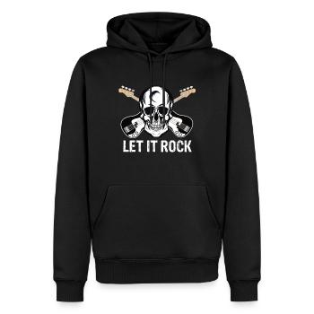Rock Music - Sweat à capuche Premium bio Homme - noir - Devant - Nico (187cm)