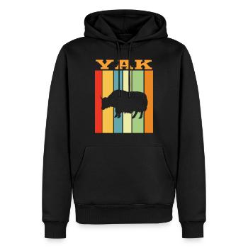 Yak Retro Farbenspiel - Männer Premium Bio Hoodie - Schwarz - Vorne - Nico (187cm)