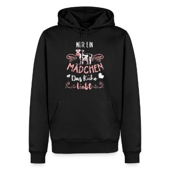 Süsse Kuh Nur ein Mädchen das Kühe liebt Bauer - Männer Premium Bio Hoodie - Schwarz - Vorne - Nico (187cm)