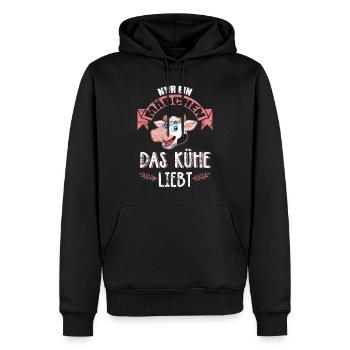 Süsse Kuh Nur ein Mädchen das Kühe liebt Bauer - Männer Premium Bio Hoodie - Schwarz - Vorne - Nico (187cm)
