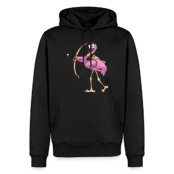FLAMINGO ARCHERY - Sweat à capuche Premium bio Homme - noir - Devant - Nico (187cm)