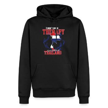 Je n’ai pas besoin de thérapie - thaïlande - Sweat à capuche Premium bio Homme - noir - Devant - Nico (187cm)