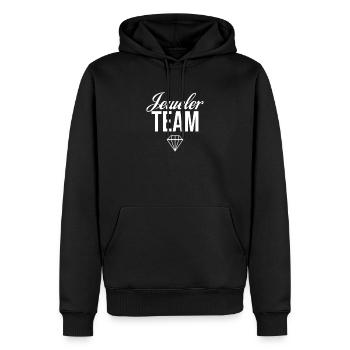 Bijouterie Bijoutier Bijou équipe - Sweat à capuche Premium bio Homme - noir - Devant - Nico (187cm)