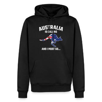 Australie kangourou cadeau - Sweat à capuche Premium bio Homme - noir - Devant - Nico (187cm)