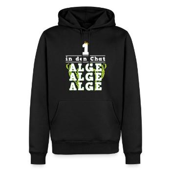 1 in den Chat Alge Alge Alge - Männer Premium Bio Hoodie - Schwarz - Vorne - Nico (187cm)