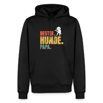 Hunde Papa Hund Vater Vatertag - Männer Premium Bio Hoodie - Schwarz - Vorne - Nico (187cm)