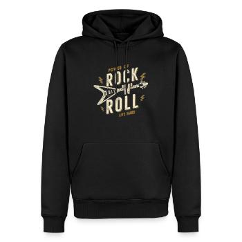 Rock and roll - Men’s Premium Organic Hoodie - black - Front - Nico (187cm)