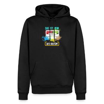 80s Kostüm - 80er Jahre, Verkleidung - Männer Premium Bio Hoodie - Schwarz - Vorne - Nico (187cm)
