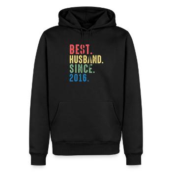 Best. Husband. Since. 2016 3rd Wedding - Men’s Premium Organic Hoodie - black - Front - Nico (187cm)