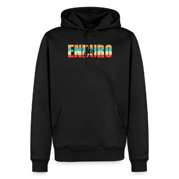 Enduro - Sweat à capuche Premium bio Homme - noir - Devant - Nico (187cm)
