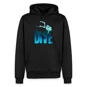 Plongée - plongée, plongeurs, plongée en apnée - Sweat à capuche Premium bio Homme - noir - Devant - Nico (187cm)