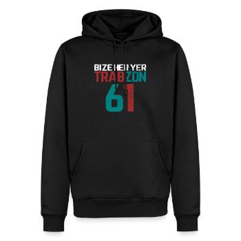 bize son yer trabzon - Sweat à capuche Premium bio Homme - noir - Devant - Nico (187cm)