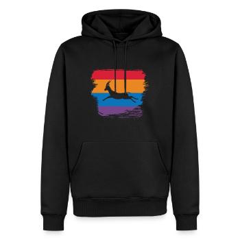 Gazelle Retro und Vintage Flagge - Männer Premium Bio Hoodie - Schwarz - Vorne - Nico (187cm)